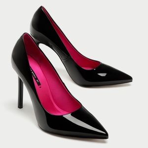 ZARA Black Patent High Heel Pumps ~ Size 5